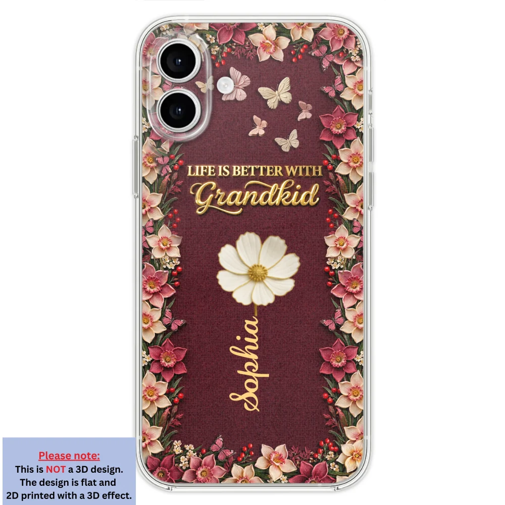 Frosted Crystal Grandkid - Personalized Custom 3D Effect Phone Case - Image 26