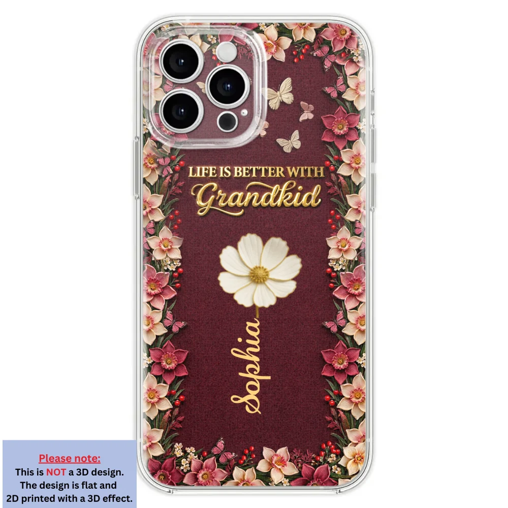 Frosted Crystal Grandkid - Personalized Custom 3D Effect Phone Case - Image 27