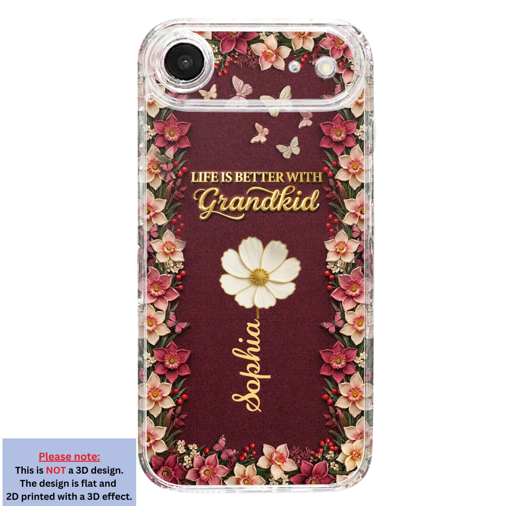 Frosted Crystal Grandkid - Personalized Custom 3D Effect Phone Case - Image 29