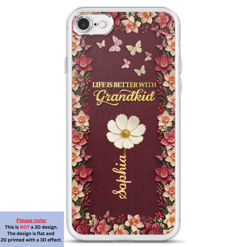 Frosted Crystal Grandkid - Personalized Custom 3D Effect Phone Case - Image 6