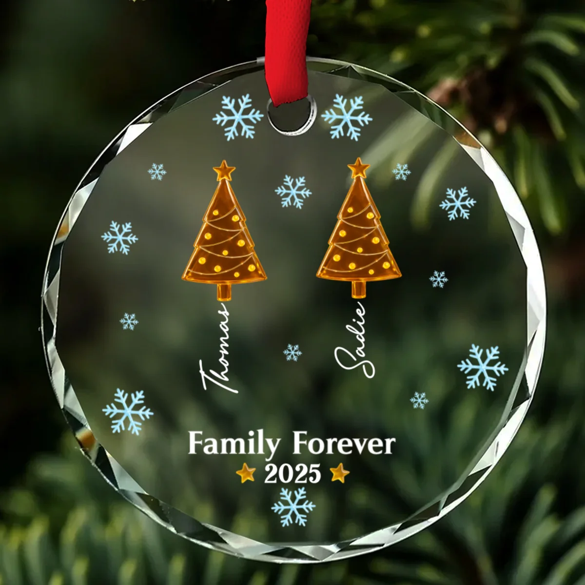 Frosty Friendship - Personalized Custom Glass Ornament - Image 7