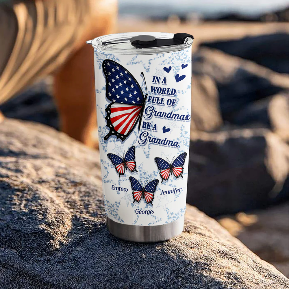 Full Of Grandmas - Personalized Custom Tumbler - Image 3