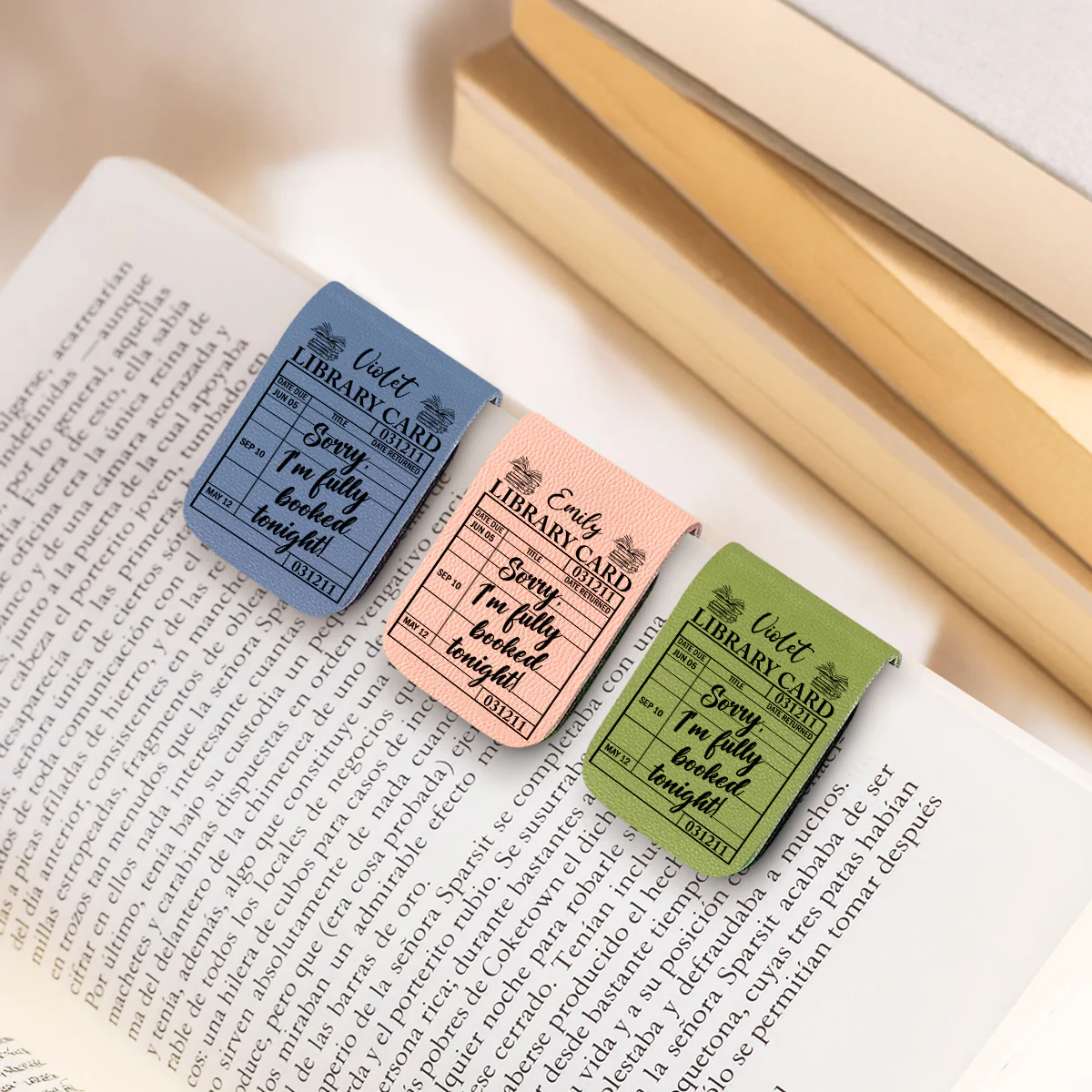 Fully Booked Tonight - Personalized Custom Leather Bookmark - Image 3