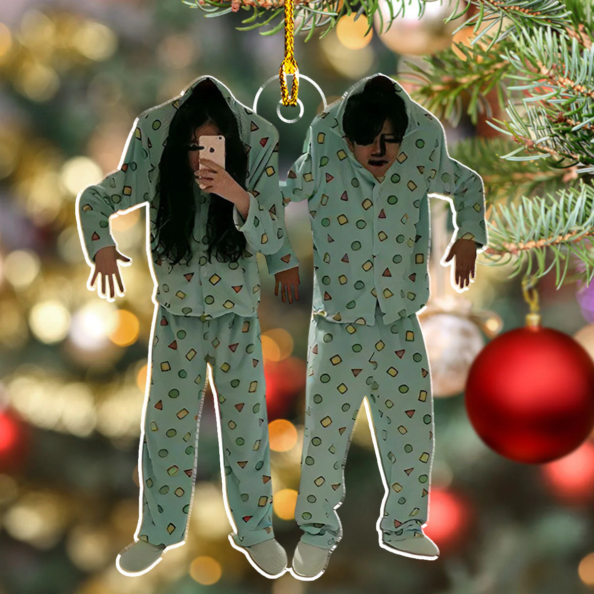 Funny Couple Moment - Personalized Custom Acrylic Ornament - Image 2