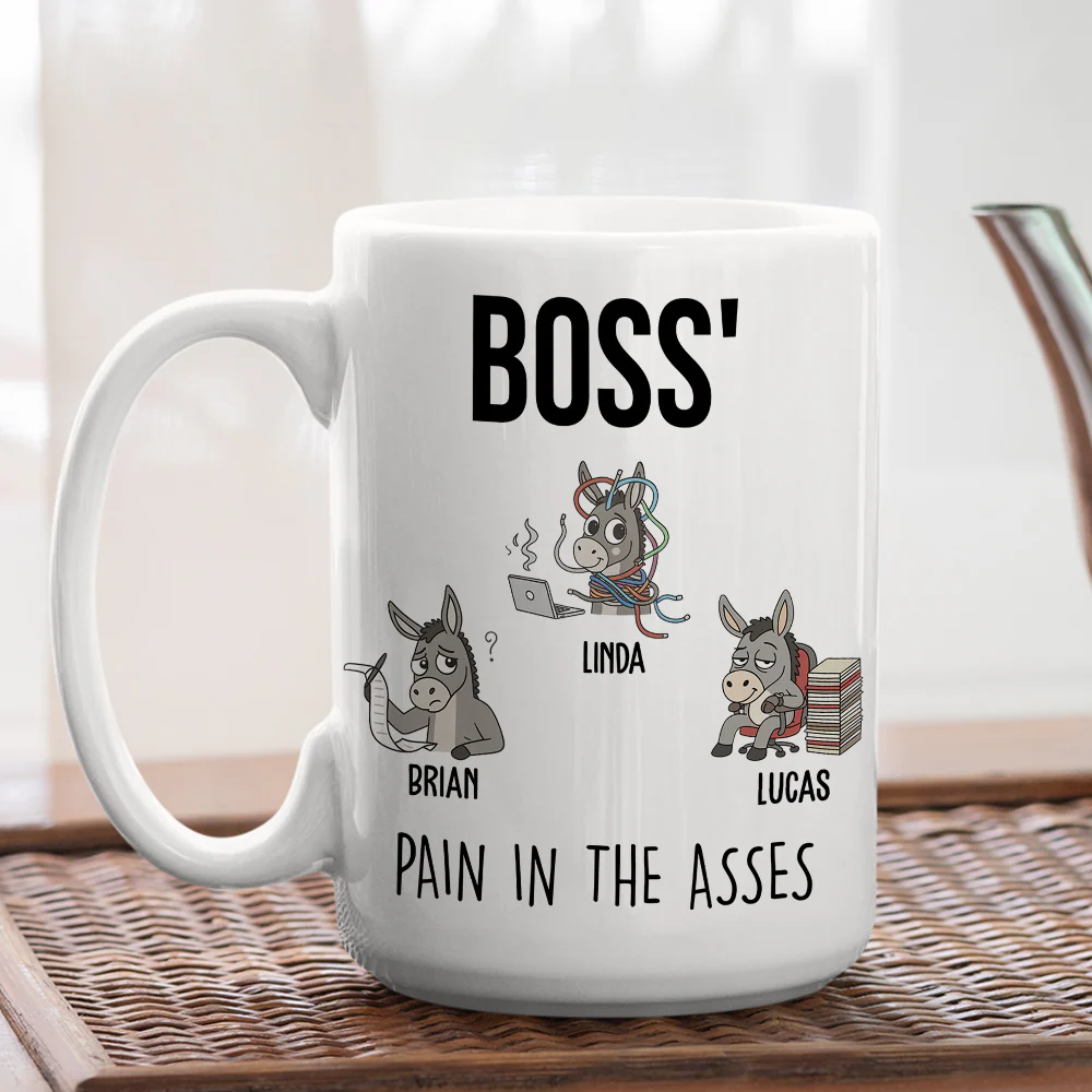 Funny Donkey Office Team - Personalized Custom Coffee Mug - Image 4