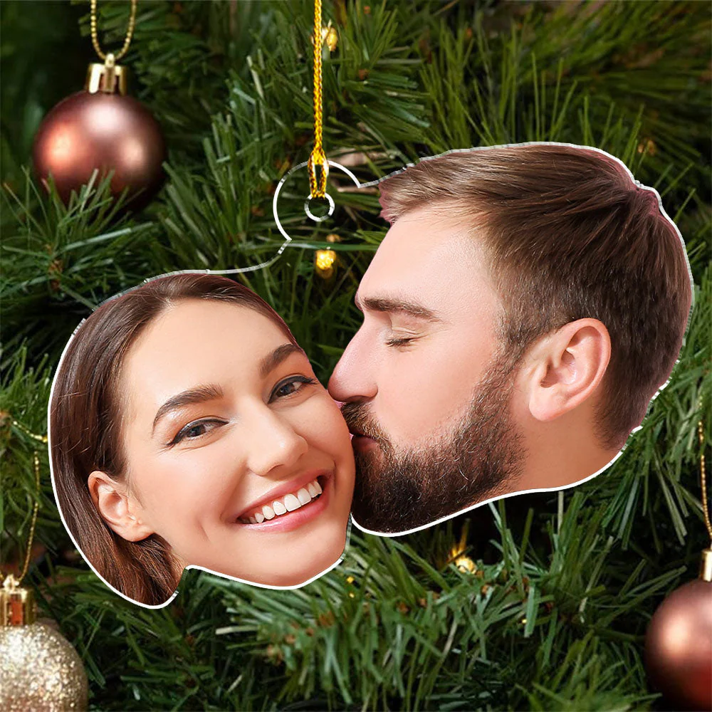 Funny Face Christmas - Personalized Custom Acrylic Ornament - Image 3