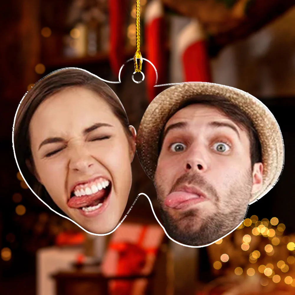 Funny Face Christmas - Personalized Custom Acrylic Ornament - Image 4