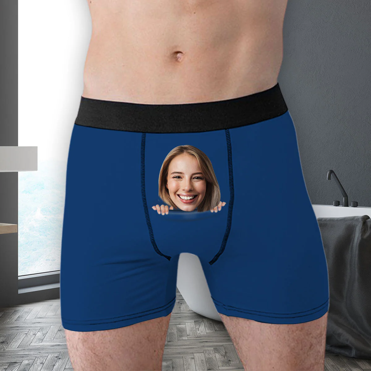 Funny Face - Personalized Photo Men's Boxer Briefs - Image 3