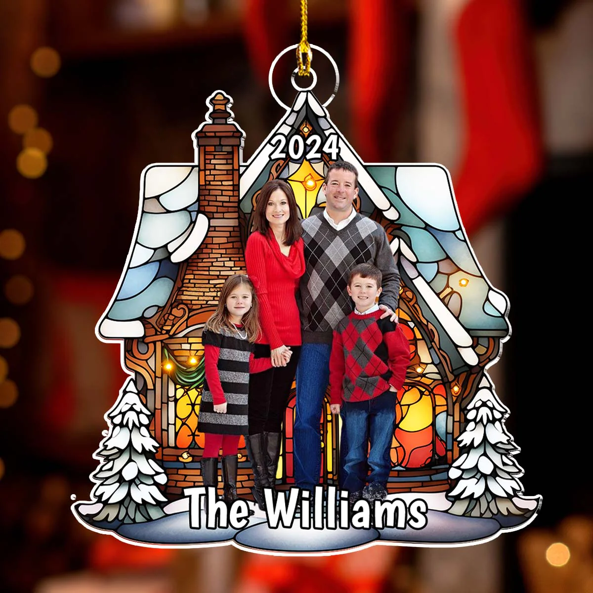 Funny Family Christmas - Personalized Custom Acrylic Ornament - Image 3