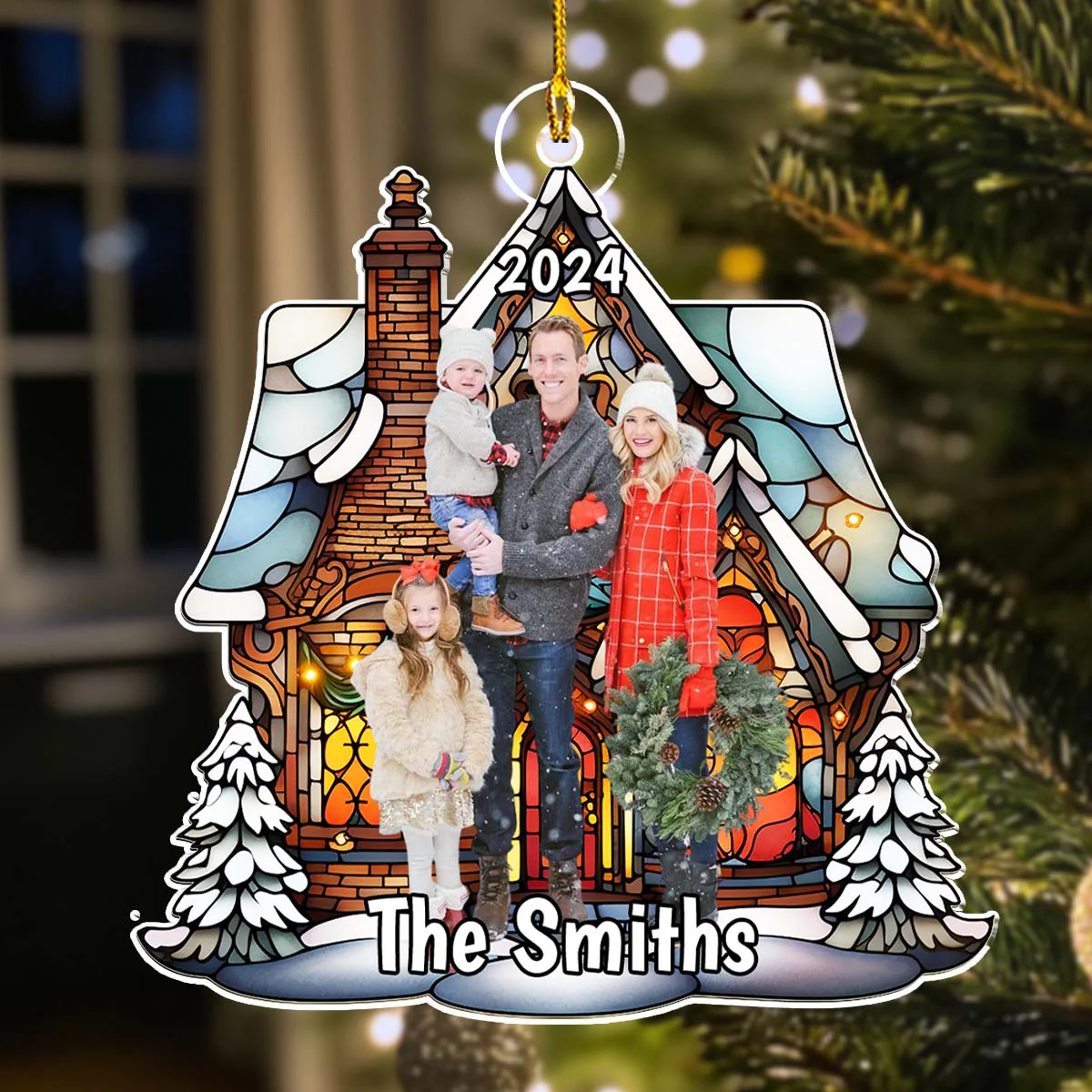 Funny Family Christmas - Personalized Custom Acrylic Ornament - Image 4