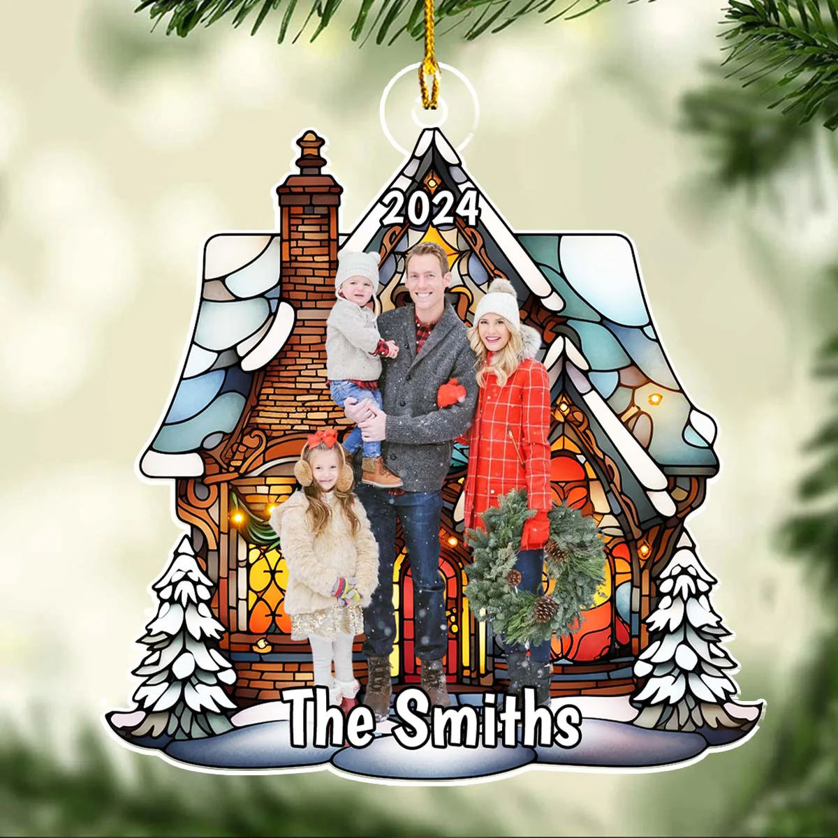 Funny Family Christmas - Personalized Custom Acrylic Ornament - Image 5