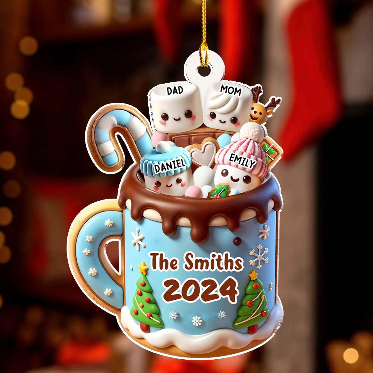 Funny Family - Personalized Custom Acrylic Ornament - Image 2