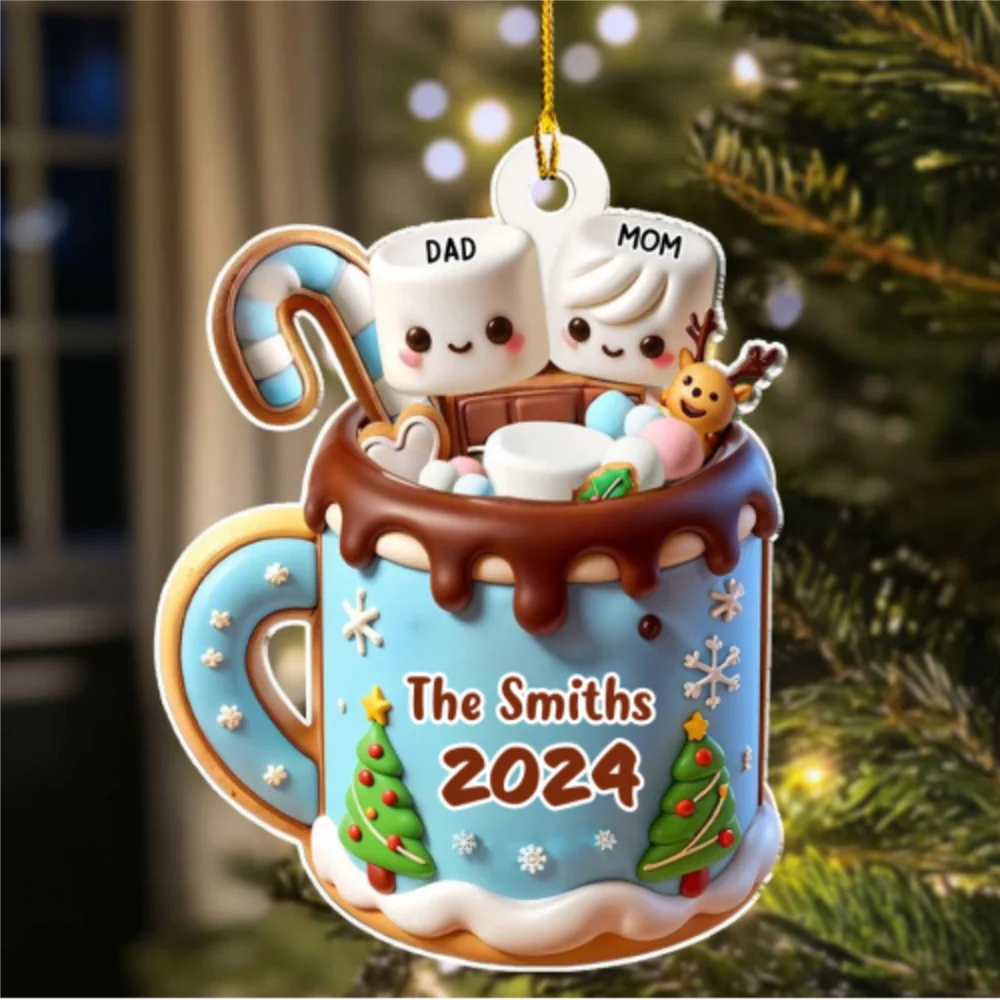 Funny Family - Personalized Custom Acrylic Ornament - Image 6