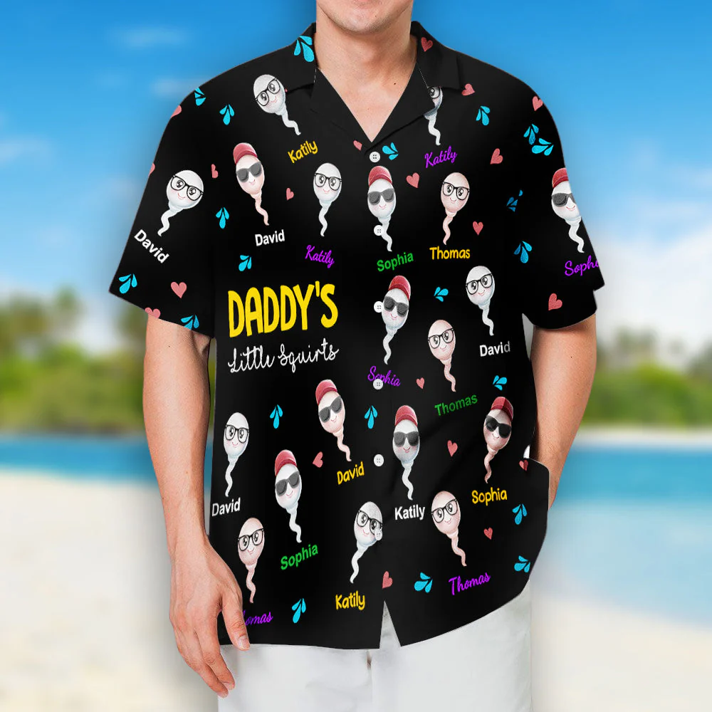 Funny Kid With Dad - Personalized Custom Hawaiian Shirt - Image 2