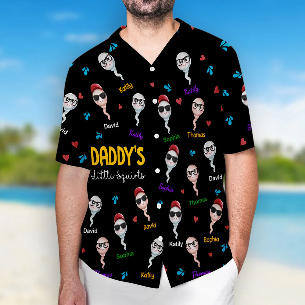 Funny Kid With Dad - Personalized Custom Hawaiian Shirt - Image 5