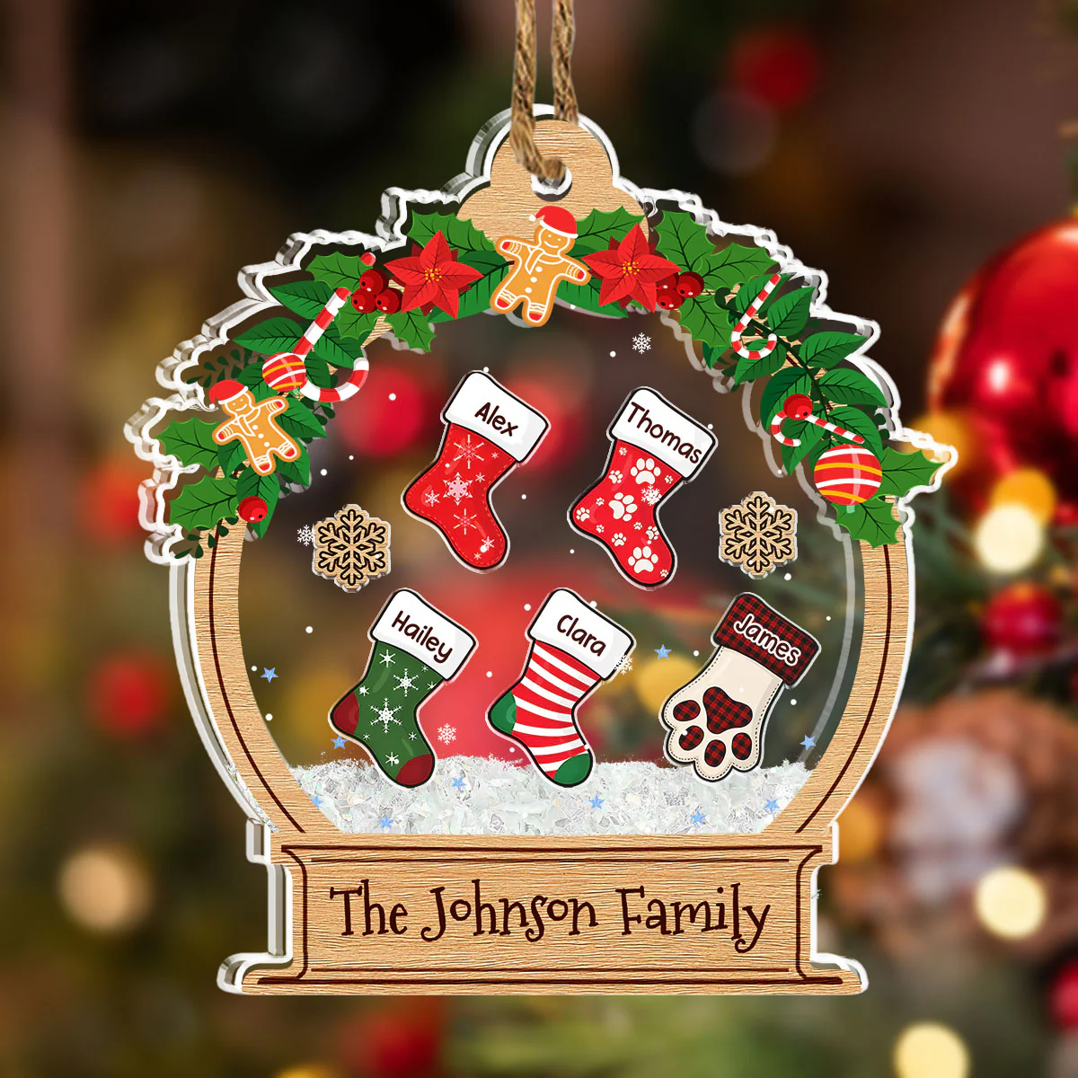 Funny Stocking - Personalized Custom Acrylic Shaker Ornament - Image 2