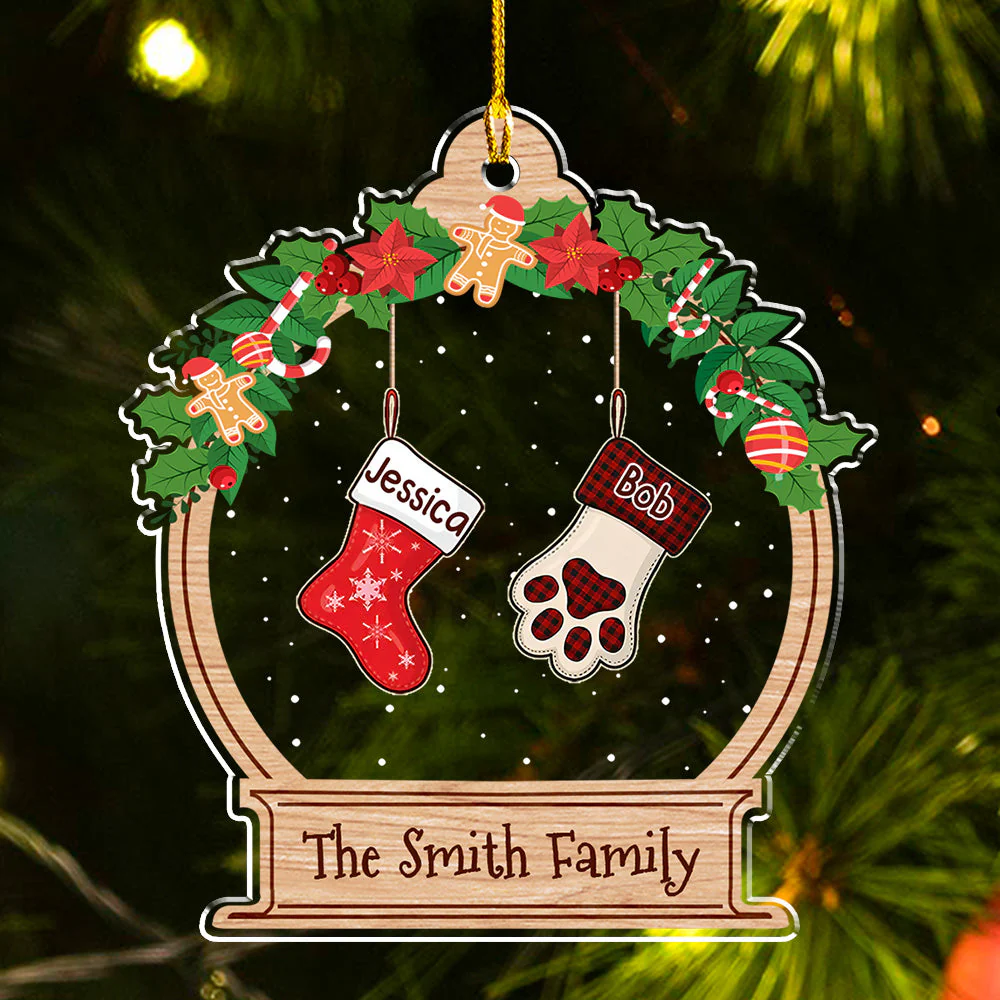 Funny Stockings - Personalized Custom Acrylic Ornament - Image 3