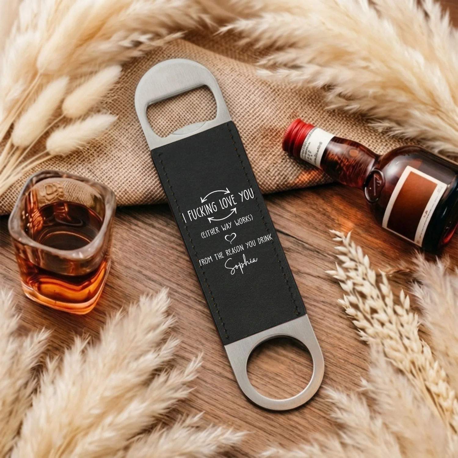 Fxking Love You - Personalized Custom Leather Bottle Opener