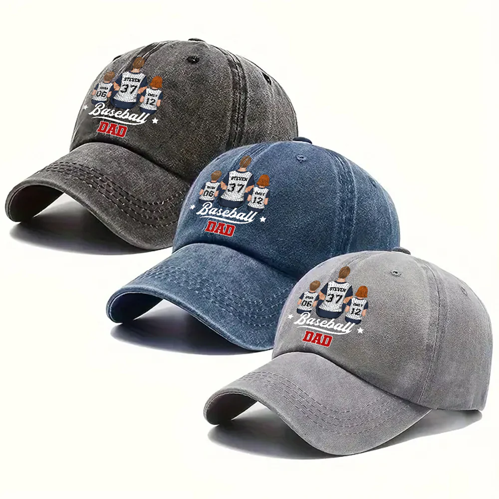 Game Day, Every Day - Personalized Custom Vintage Washed Denim Cap - Image 4