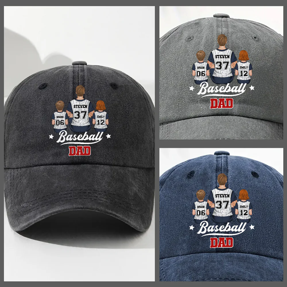 Game Day, Every Day - Personalized Custom Vintage Washed Denim Cap - Image 5