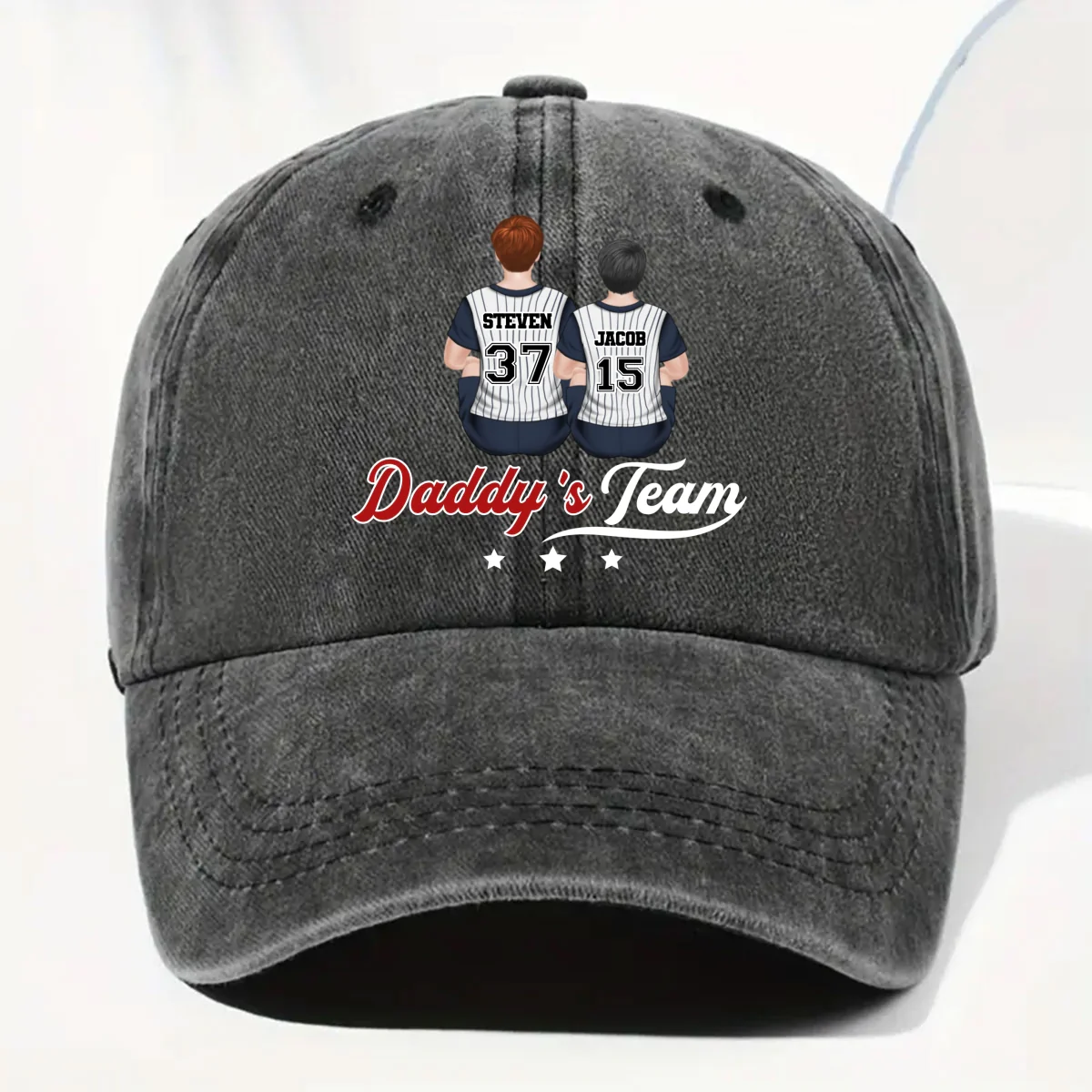 Game Day, Every Day - Personalized Custom Vintage Washed Denim Cap - Image 7