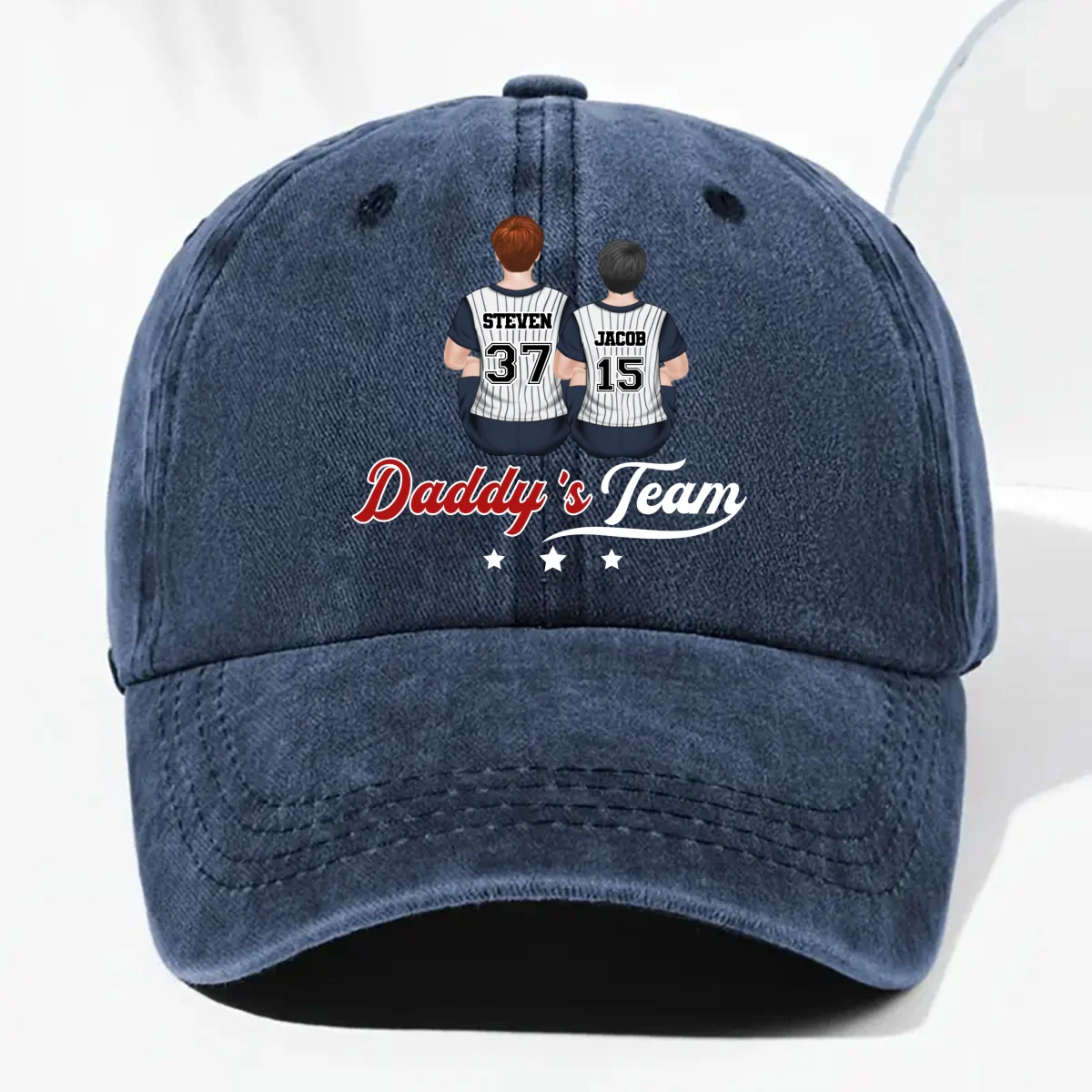 Game Day, Every Day - Personalized Custom Vintage Washed Denim Cap - Image 9