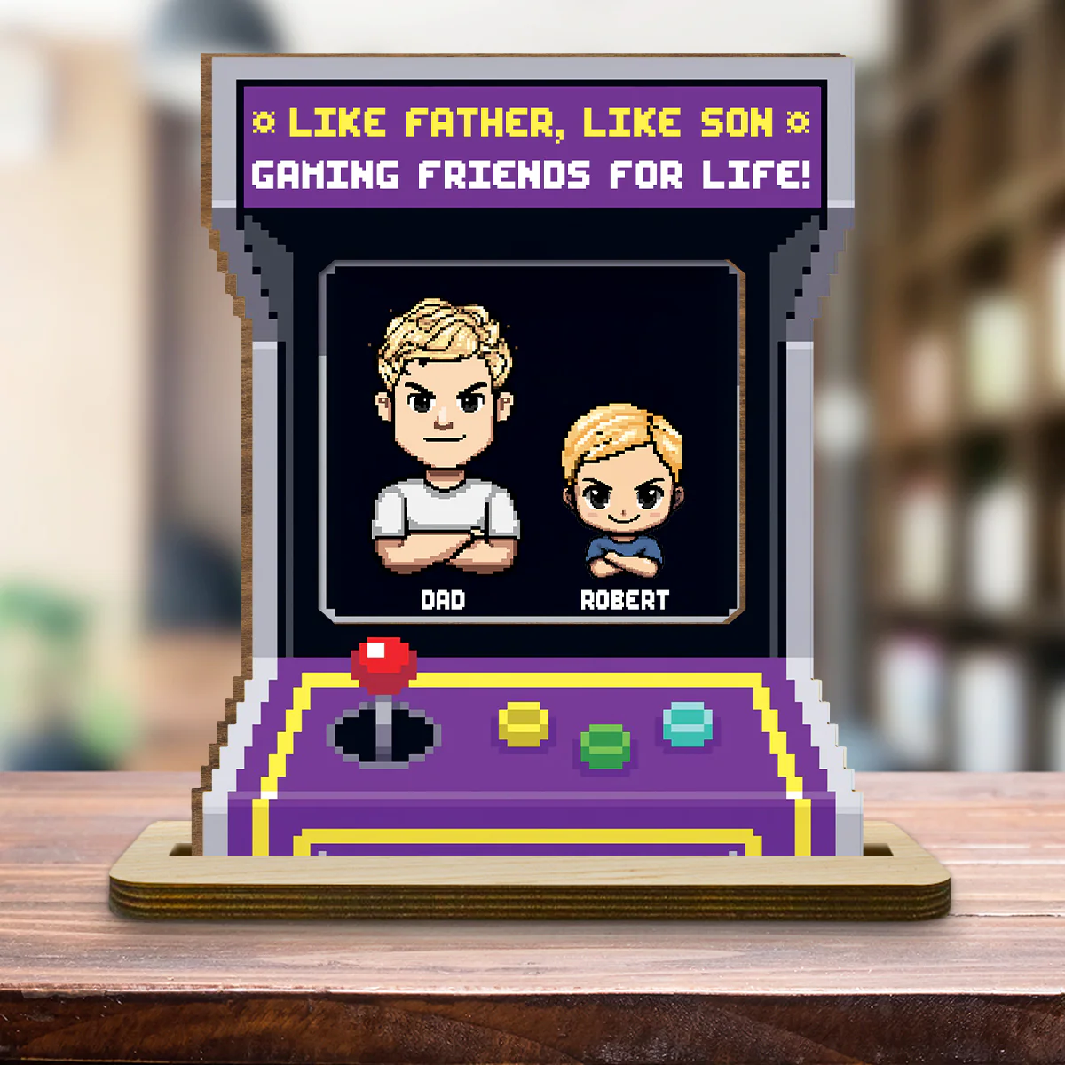 Gaming Friends For Life - Personalized Custom 2-Layer Wood Plaque With Flat Base - Image 2