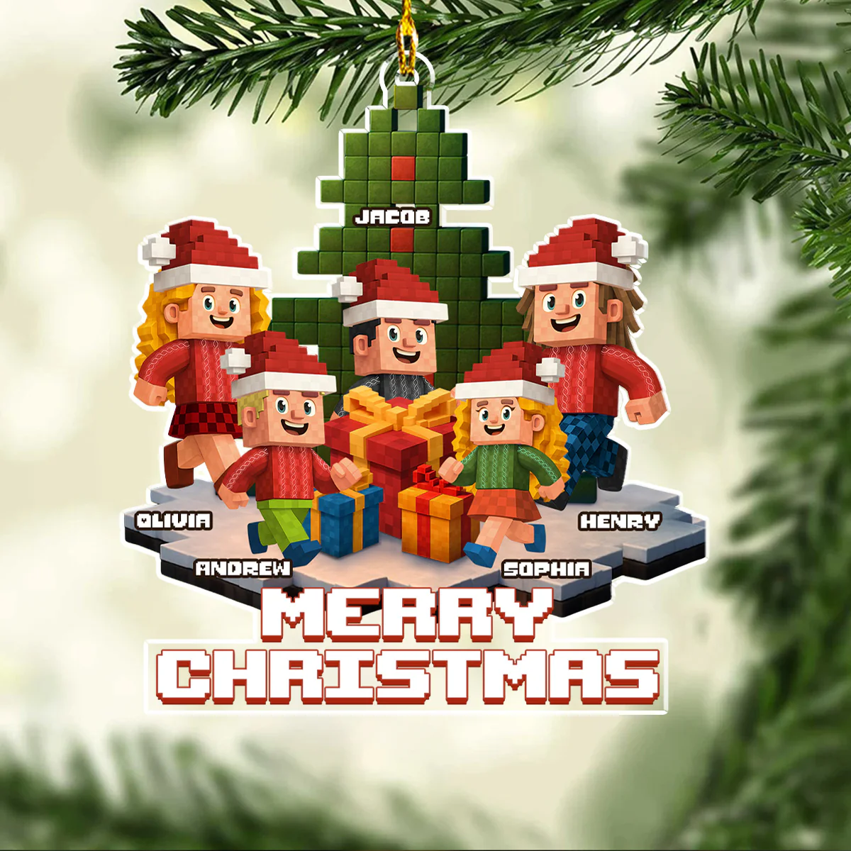 Gaming Spirit Family - Personalized Custom Acrylic Ornament - Image 3