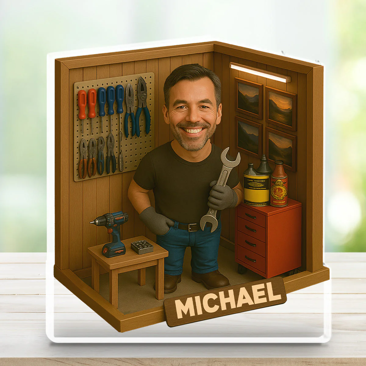 Garage With Daddy - Personalized Custom Acrylic Plaque - Image 4