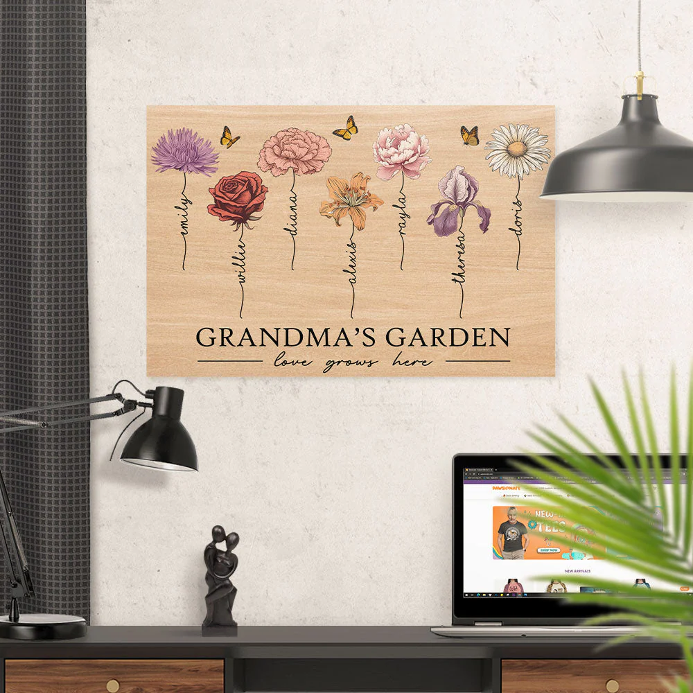 Garden Love Of Grandma Grows Here Beautiful Birth Month Flower - Personalized Custom Poster - Image 4