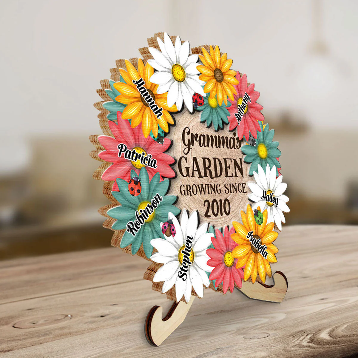 Garden Of Grandma Growing Since - Personalized Wooden Plaque - Image 3