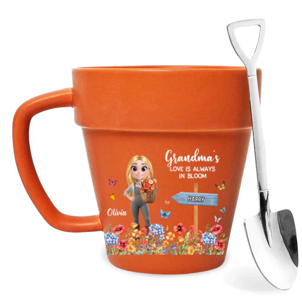 Garden Of Grandma Love Is Always In Bloom - Personalized Custom Plant Pot Mug - Image 6