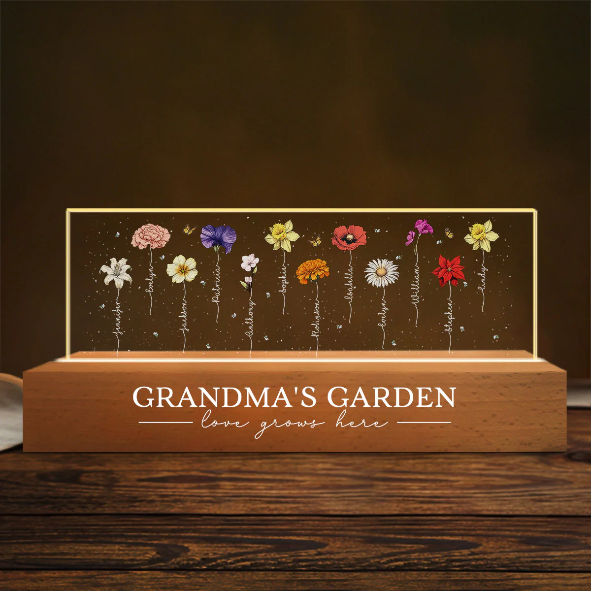Garden Of Grandma - Personalized Custom Acrylic Letters 3D LED Night Light - Image 3