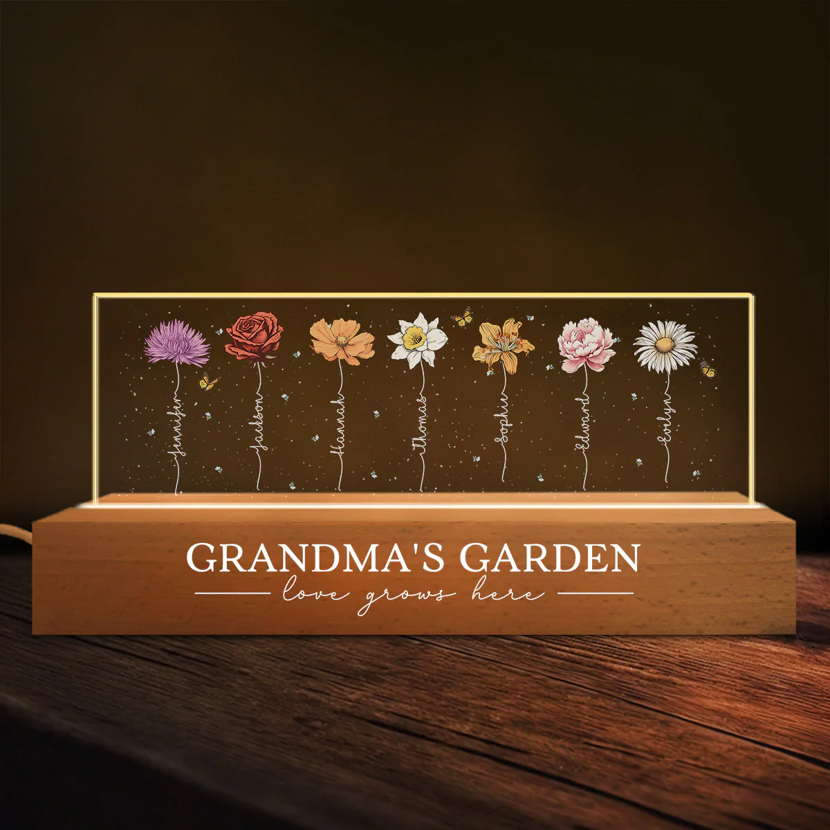 Garden Of Grandma - Personalized Custom Acrylic Letters 3D LED Night Light - Image 4