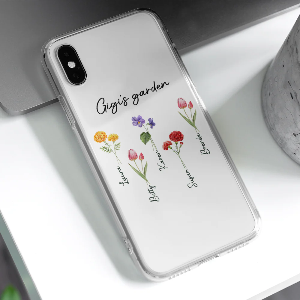 Garden Of Grandma With Birth Month Flowers - Personalized Custom Phone Case - Image 3