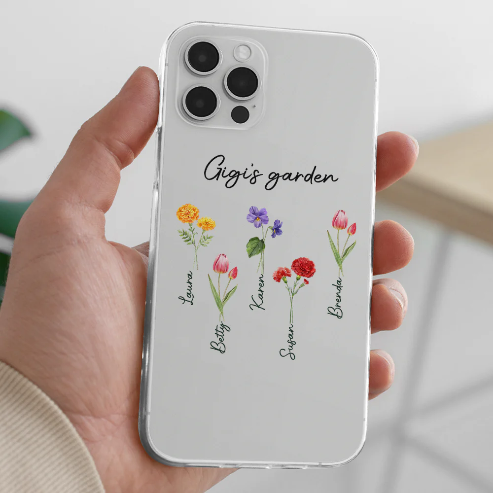 Garden Of Grandma With Birth Month Flowers - Personalized Custom Phone Case - Image 4