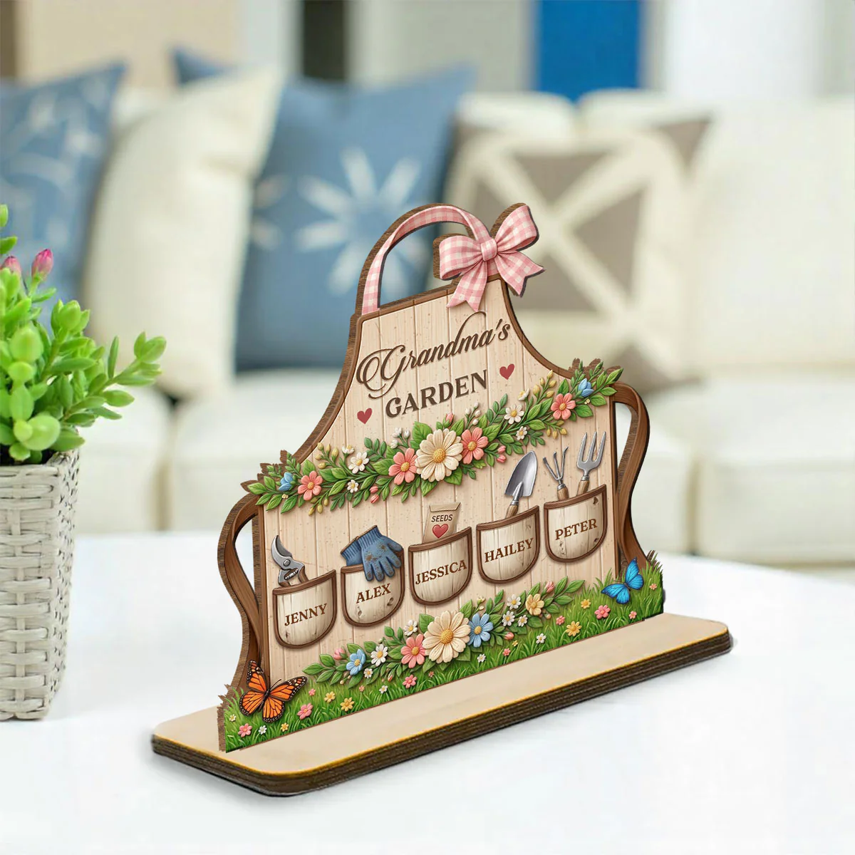 Garden Of Love - Personalized Custom 2-Layer Wood Plaque With Flat Base - Image 3