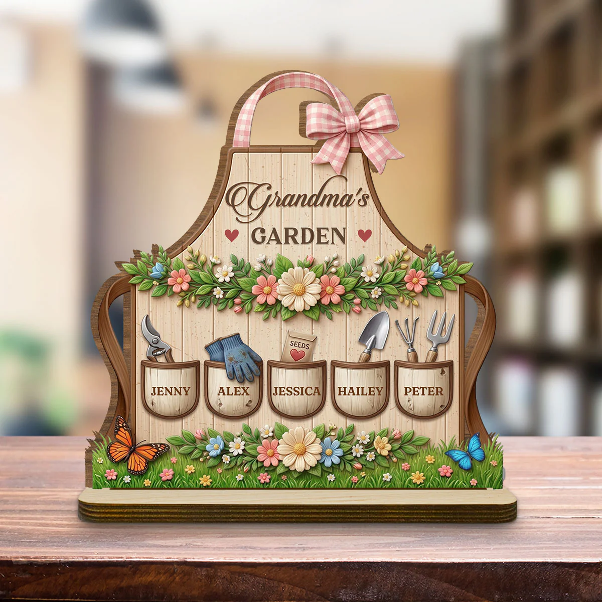 Garden Of Love - Personalized Custom 2-Layer Wood Plaque With Flat Base - Image 4