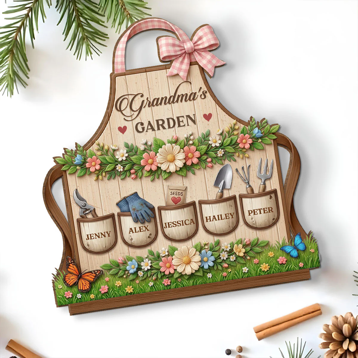 Garden Of Love - Personalized Custom 2-Layer Wood Plaque With Flat Base - Image 5