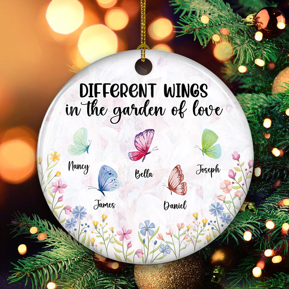 Garden Of Love - Personalized Custom Ceramic Ornament - Image 3