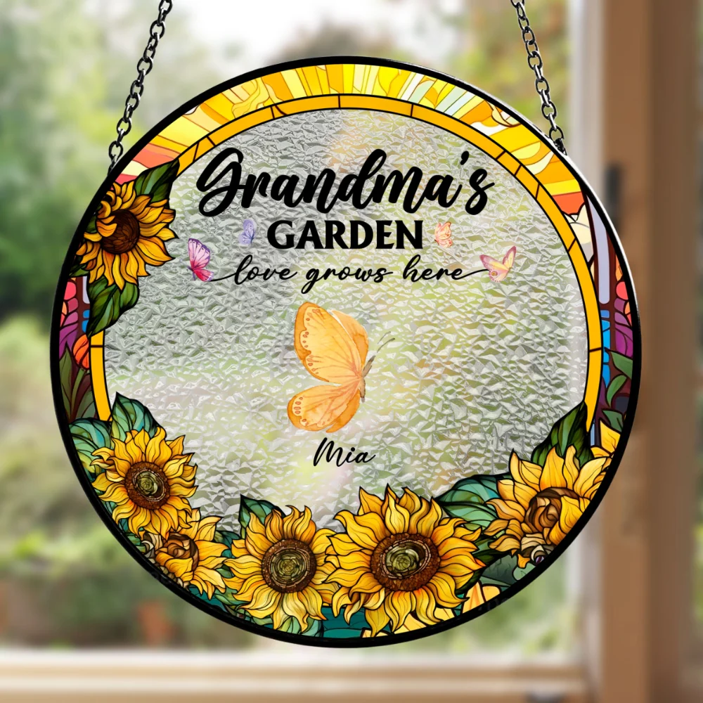 Garden Of Love - Personalized Custom Window Hanging Suncatcher - Image 6