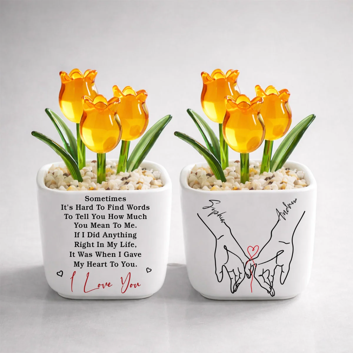 Gave My Heart To You - Personalized Custom Glass Everlasting Tulips - Image 10