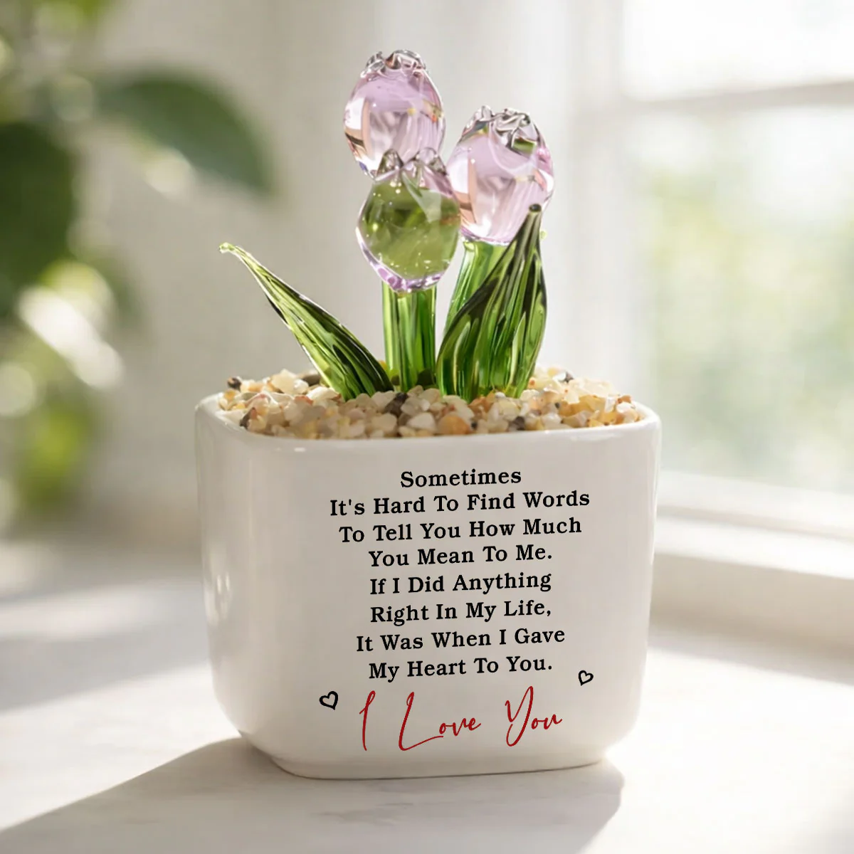 Gave My Heart To You - Personalized Custom Glass Everlasting Tulips - Image 5