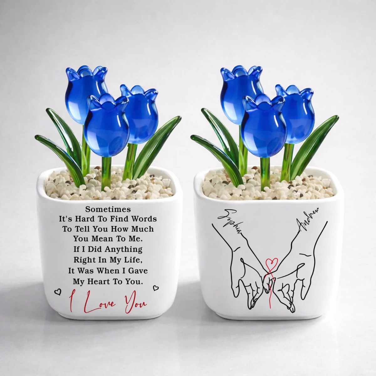 Gave My Heart To You - Personalized Custom Glass Everlasting Tulips - Image 7