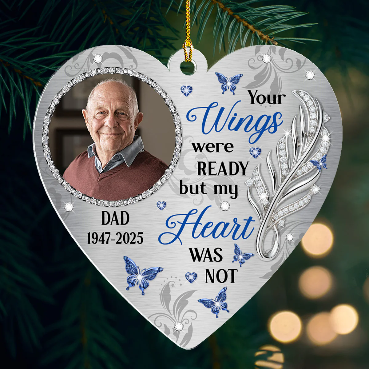 Gentle Wings - Personalized Custom Acrylic Ornament - Image 2