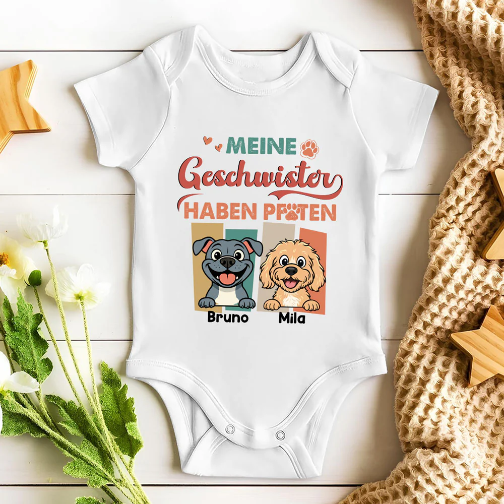 Geschwister Mit Pfoten - Personalisierter Baby-Body - Image 2