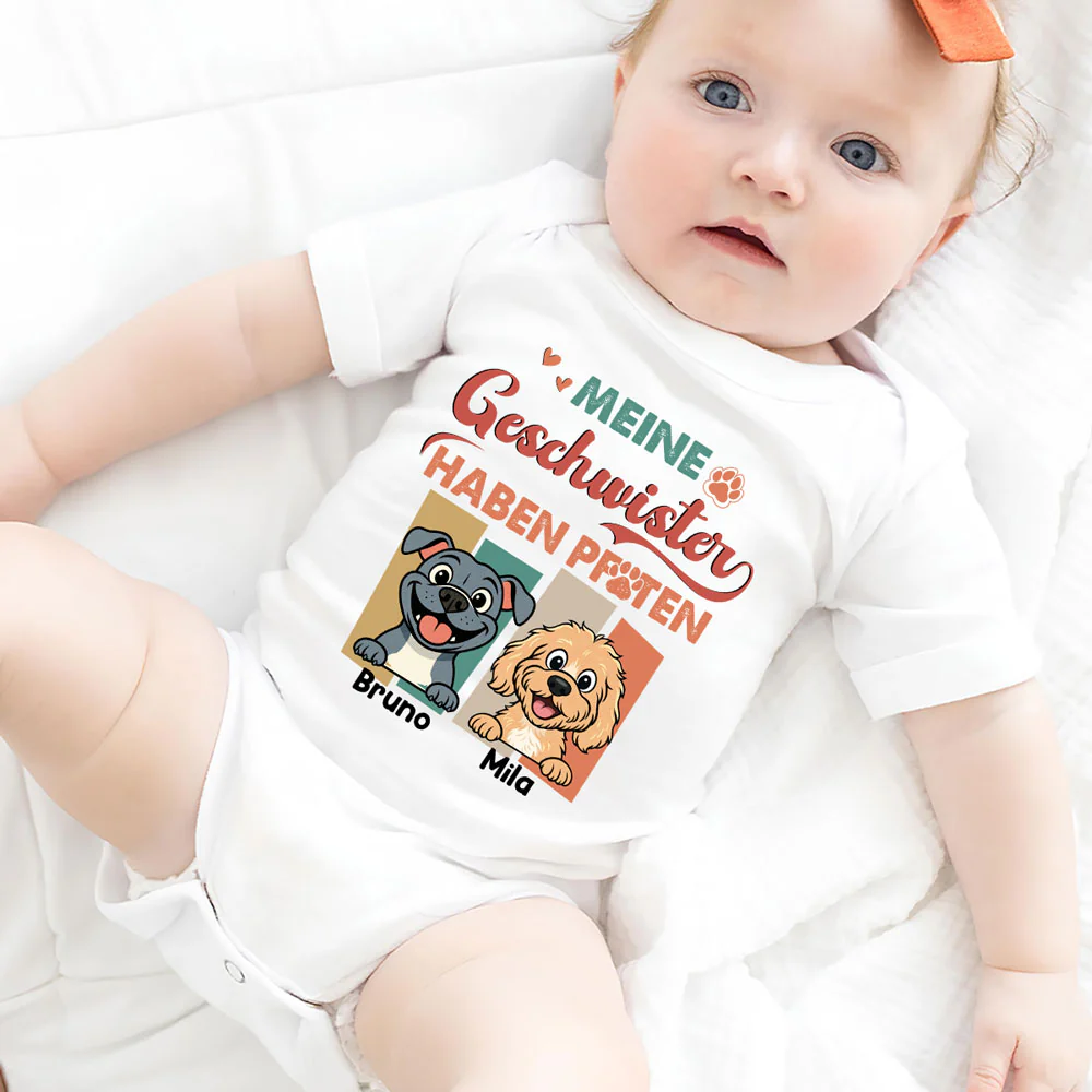 Geschwister Mit Pfoten - Personalisierter Baby-Body - Image 3