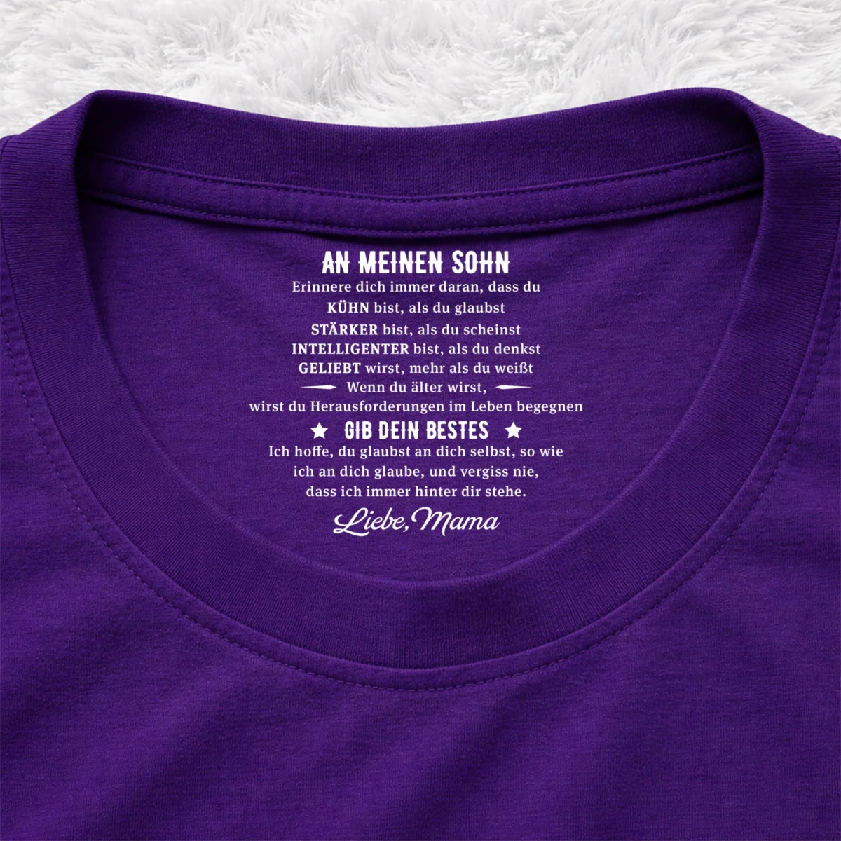 Gib Dein Bestes - Personalisiertes T-Shirt mit Innenhalsdruck - Image 11