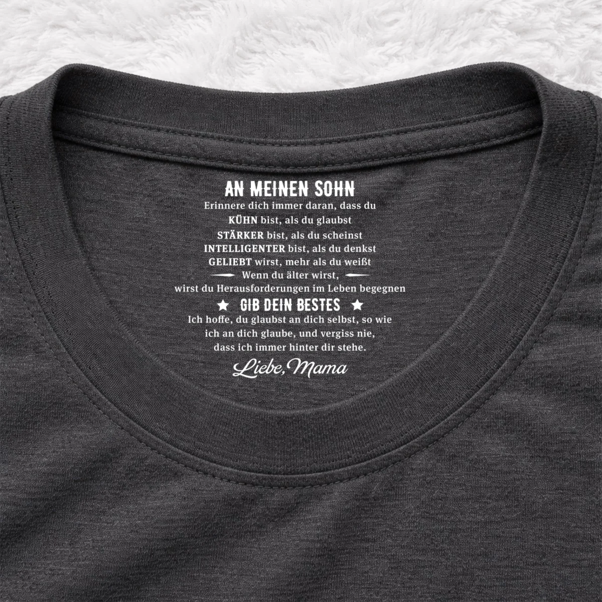 Gib Dein Bestes - Personalisiertes T-Shirt mit Innenhalsdruck - Image 8