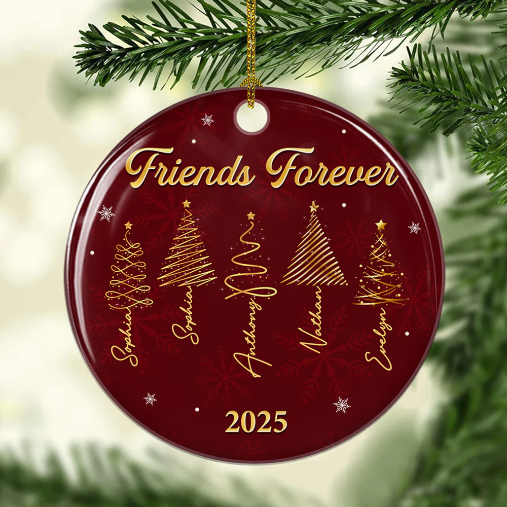 Gift For Friends 2025 - Personalized Custom Ceramic Ornament